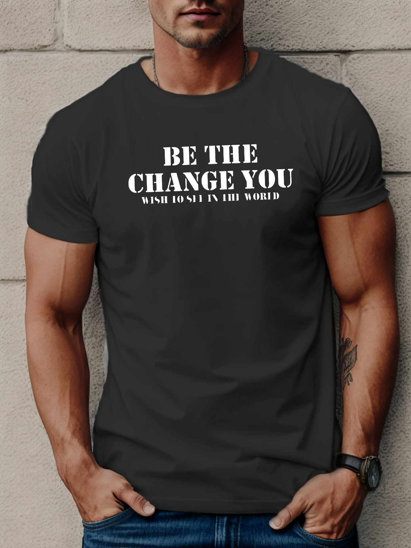 Be The Change You Want To See In The World Men's Christian T-shirt - ClaimedbyGodDesigns