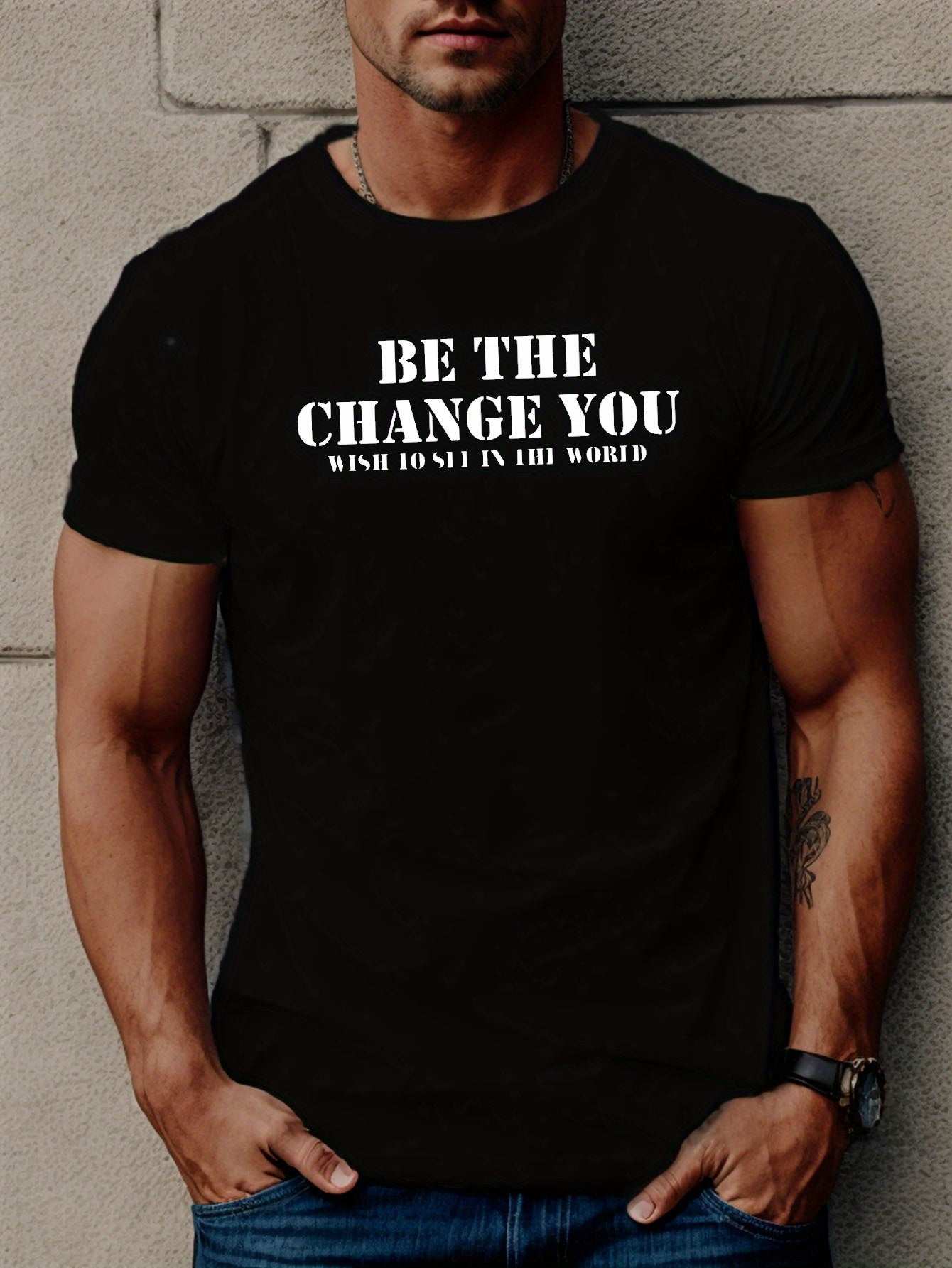 Be The Change You Want To See In The World Men's Christian T-shirt - ClaimedbyGodDesigns