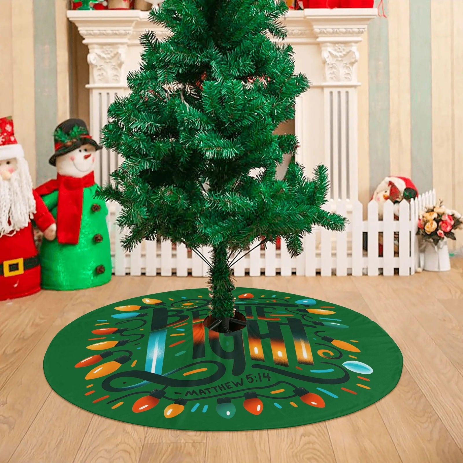 Be The Light Christian Christmas Tree Skirt - ClaimedbyGodDesigns