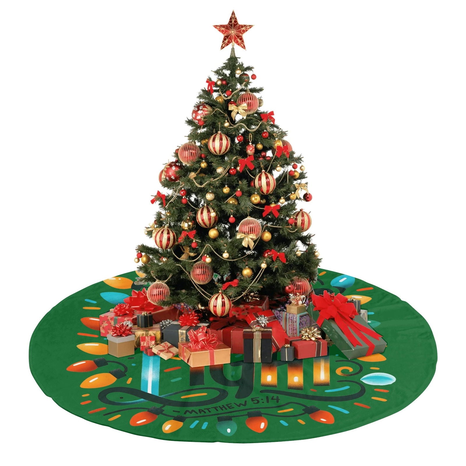 Be The Light Christian Christmas Tree Skirt - ClaimedbyGodDesigns
