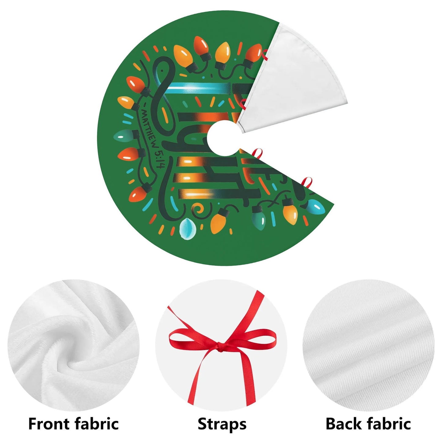 Be The Light Christian Christmas Tree Skirt - ClaimedbyGodDesigns