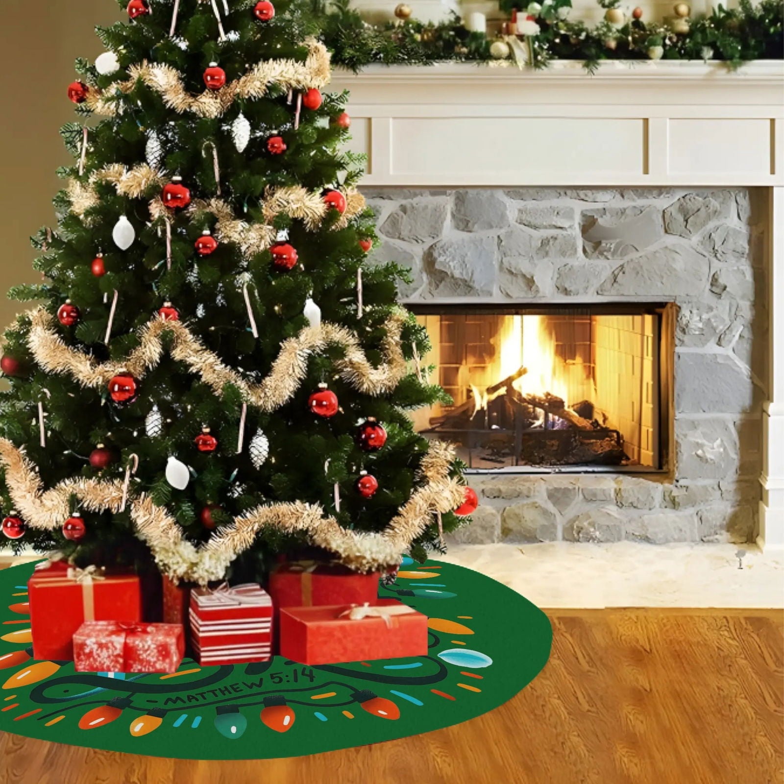 Be The Light Christian Christmas Tree Skirt - ClaimedbyGodDesigns