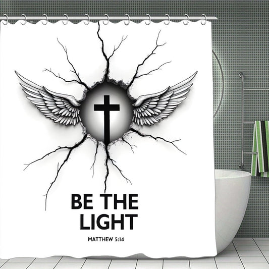 Be The Light Christian Waterproof Shower Curtain - ClaimedbyGodDesigns