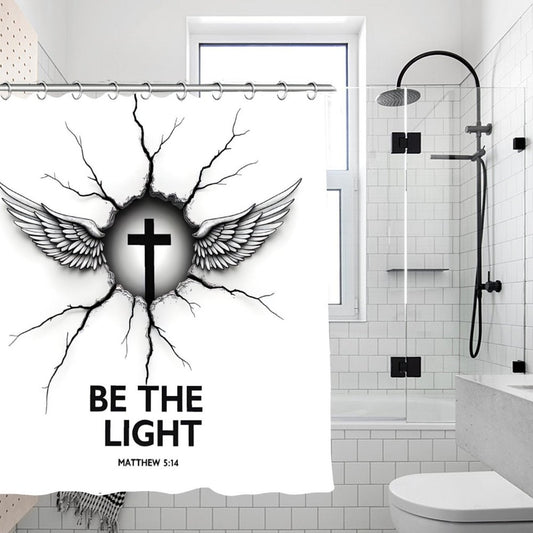 Be The Light Christian Waterproof Shower Curtain - ClaimedbyGodDesigns