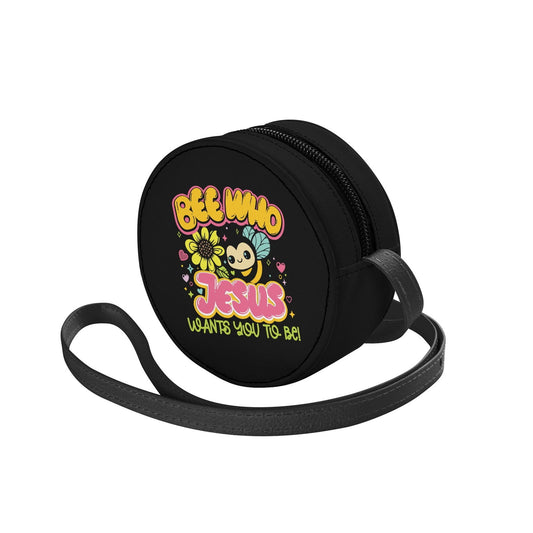 Be Who He Wants You To Be Christian Kids PU Small Round Bag Children Purse - ClaimedbyGodDesigns