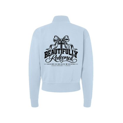 Beautifully Redeemed Women's Christian Zip Jacket | Ephesians 1:7 - Claimed by God Designs
