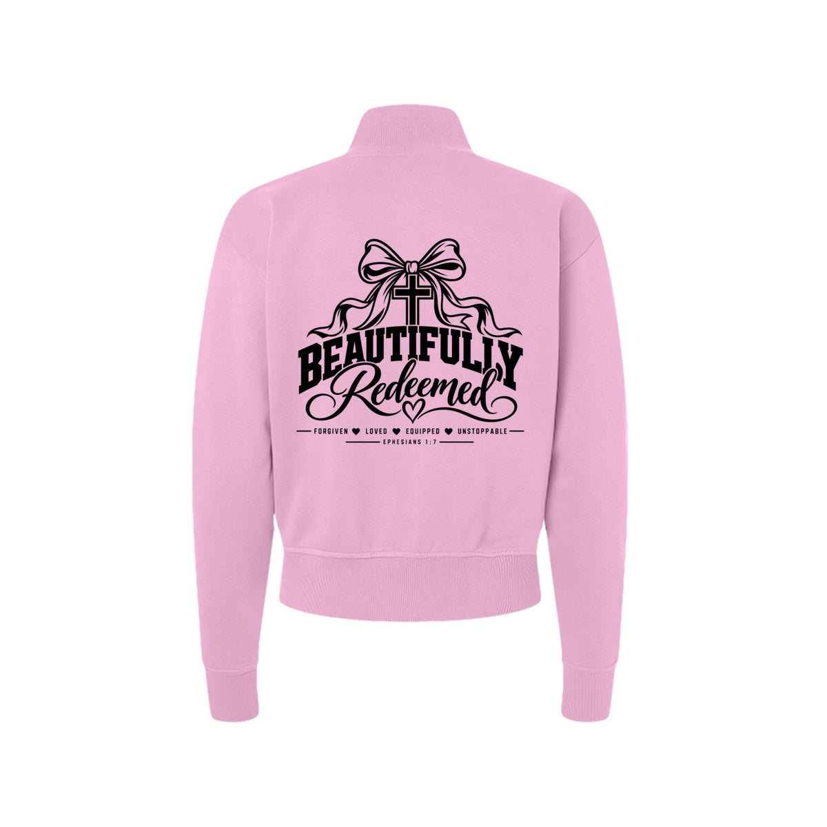 Beautifully Redeemed Women's Christian Zip Jacket | Ephesians 1:7 - Claimed by God Designs