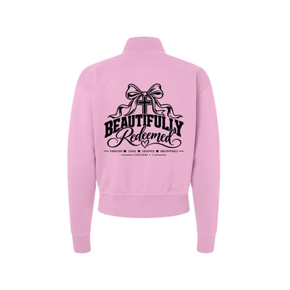 Beautifully Redeemed Women's Christian Zip Jacket | Ephesians 1:7 - Claimed by God Designs