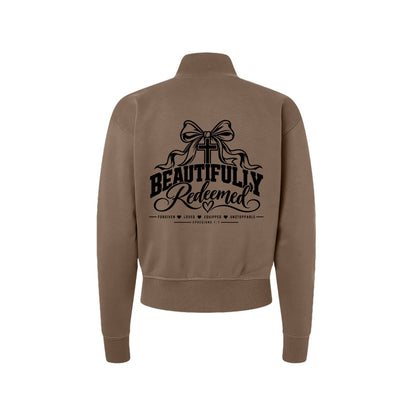 Beautifully Redeemed Women's Christian Zip Jacket | Ephesians 1:7 - Claimed by God Designs