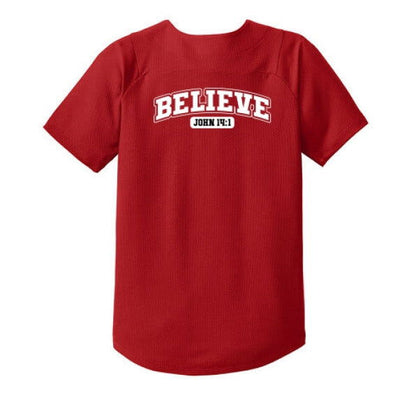 Believe Youth Christian Full-Button Jersey - ClaimedbyGodDesigns