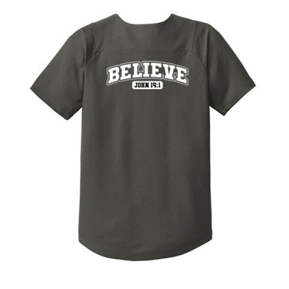 Believe Youth Christian Full-Button Jersey - ClaimedbyGodDesigns