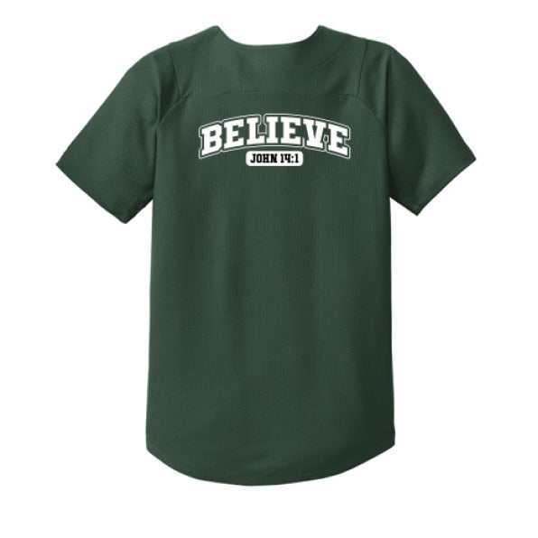 Believe Youth Christian Full-Button Jersey - ClaimedbyGodDesigns