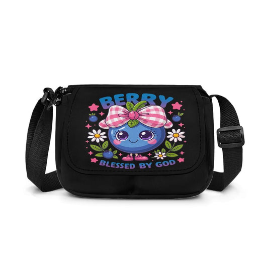 Berry Blessed By God Christian Kids Flap Crossbody Bag - ClaimedbyGodDesigns