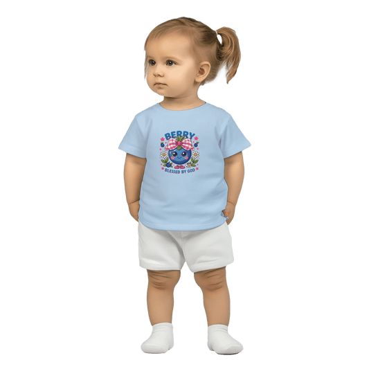 Berry Blessed Christian Baby Crewneck T-shirt - ClaimedbyGodDesigns