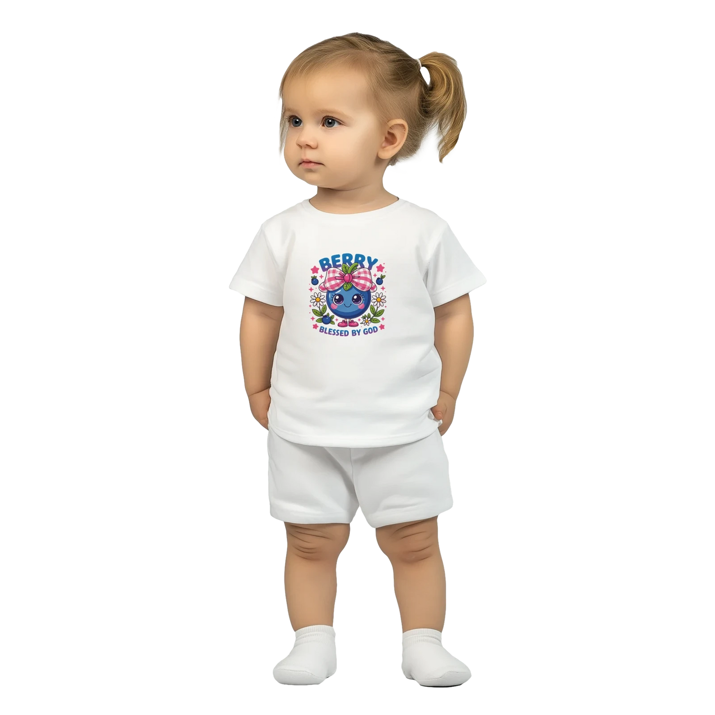 Berry Blessed Christian Baby Crewneck T-shirt - ClaimedbyGodDesigns