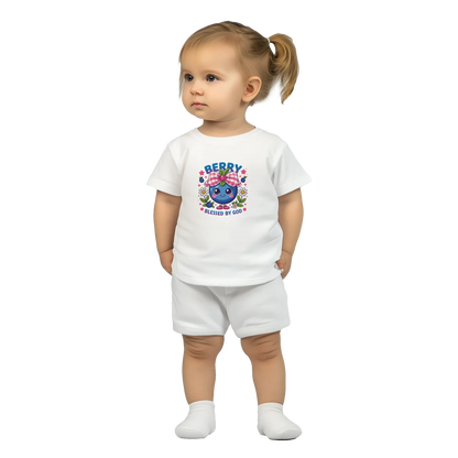 Berry Blessed Christian Baby Crewneck T-shirt - ClaimedbyGodDesigns
