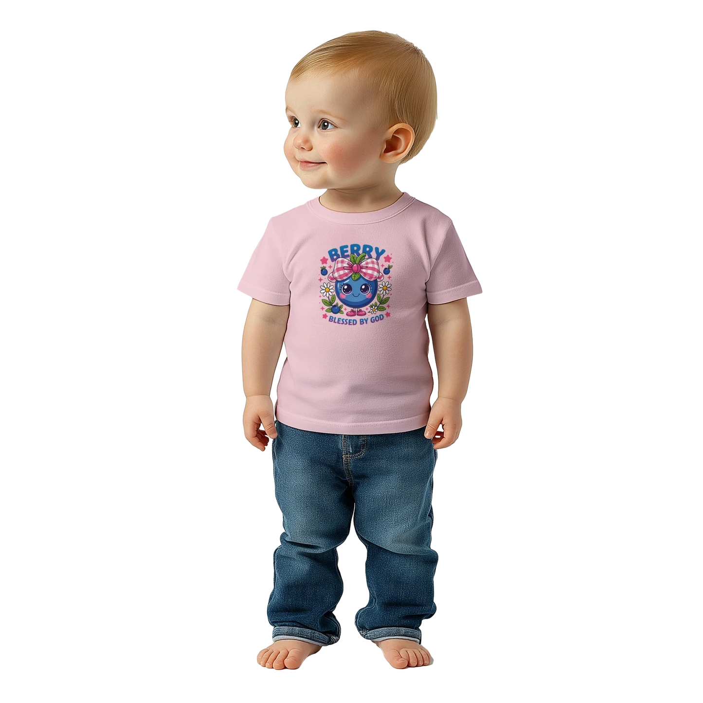 Berry Blessed Christian Baby Crewneck T-shirt - ClaimedbyGodDesigns