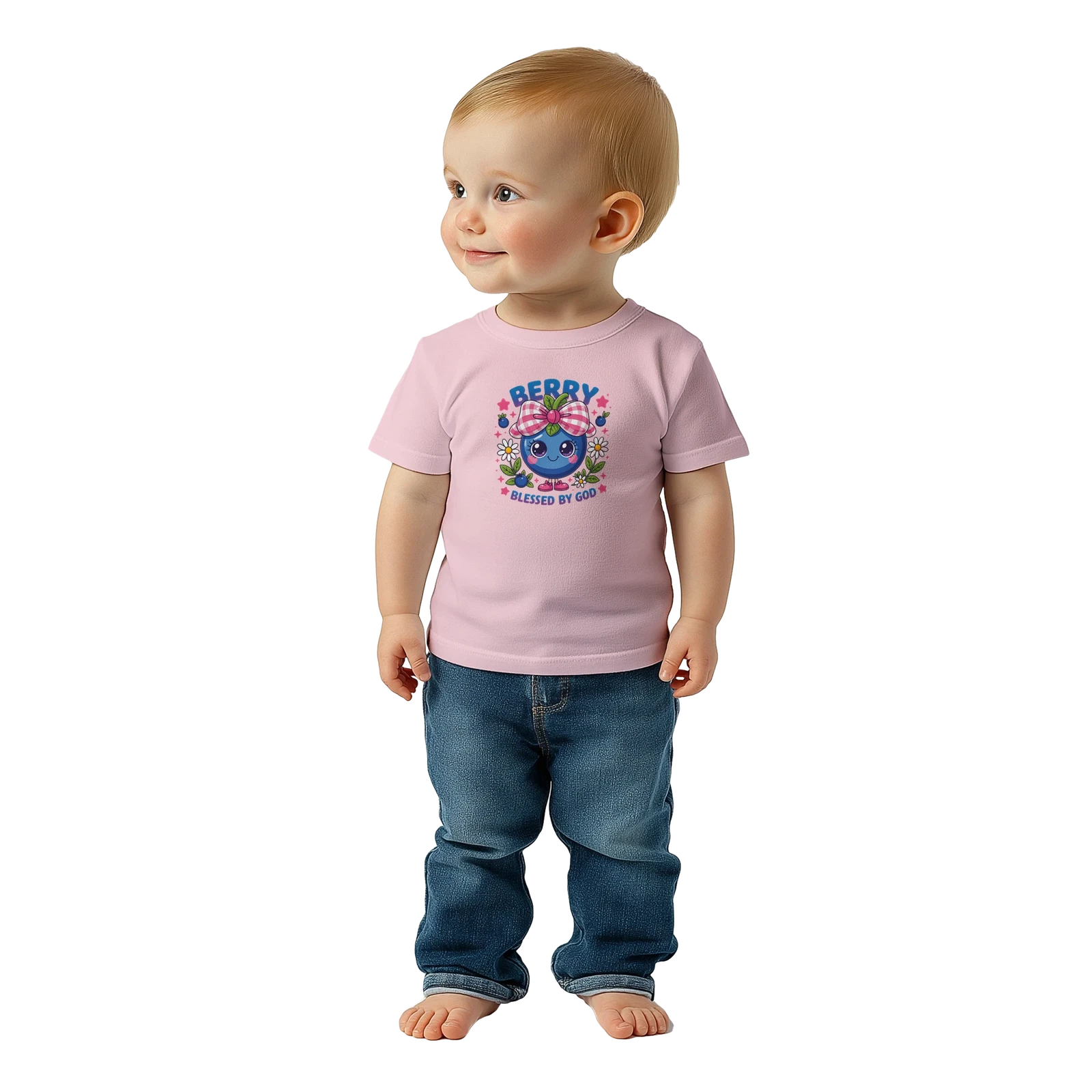 Berry Blessed Christian Baby Crewneck T-shirt - ClaimedbyGodDesigns