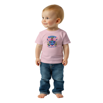 Berry Blessed Christian Baby Crewneck T-shirt - ClaimedbyGodDesigns