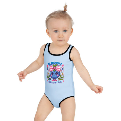 Berry Blessed Christian Kids Swimsuit - ClaimedbyGodDesigns