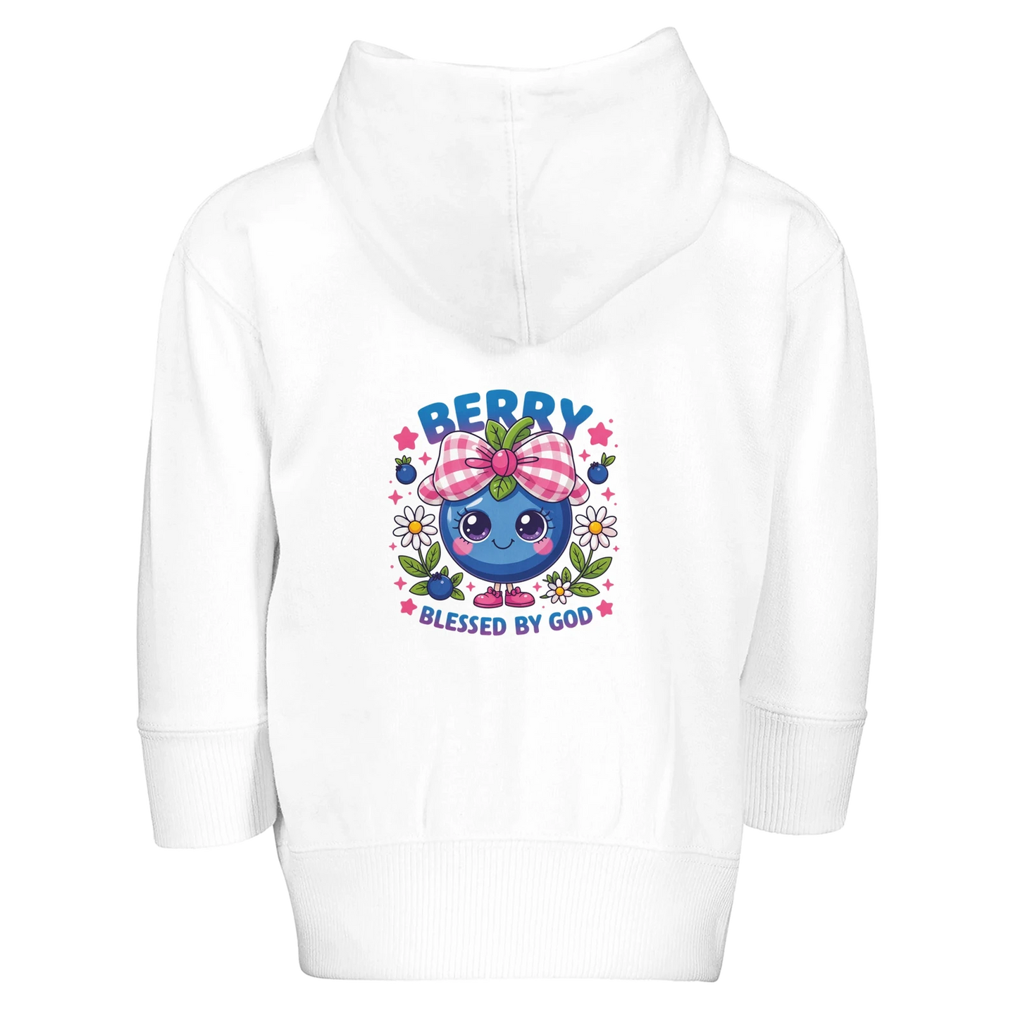 Berry Blessed Christian Toddler Zip Fleece Hooded Sweatshirt - ClaimedbyGodDesigns