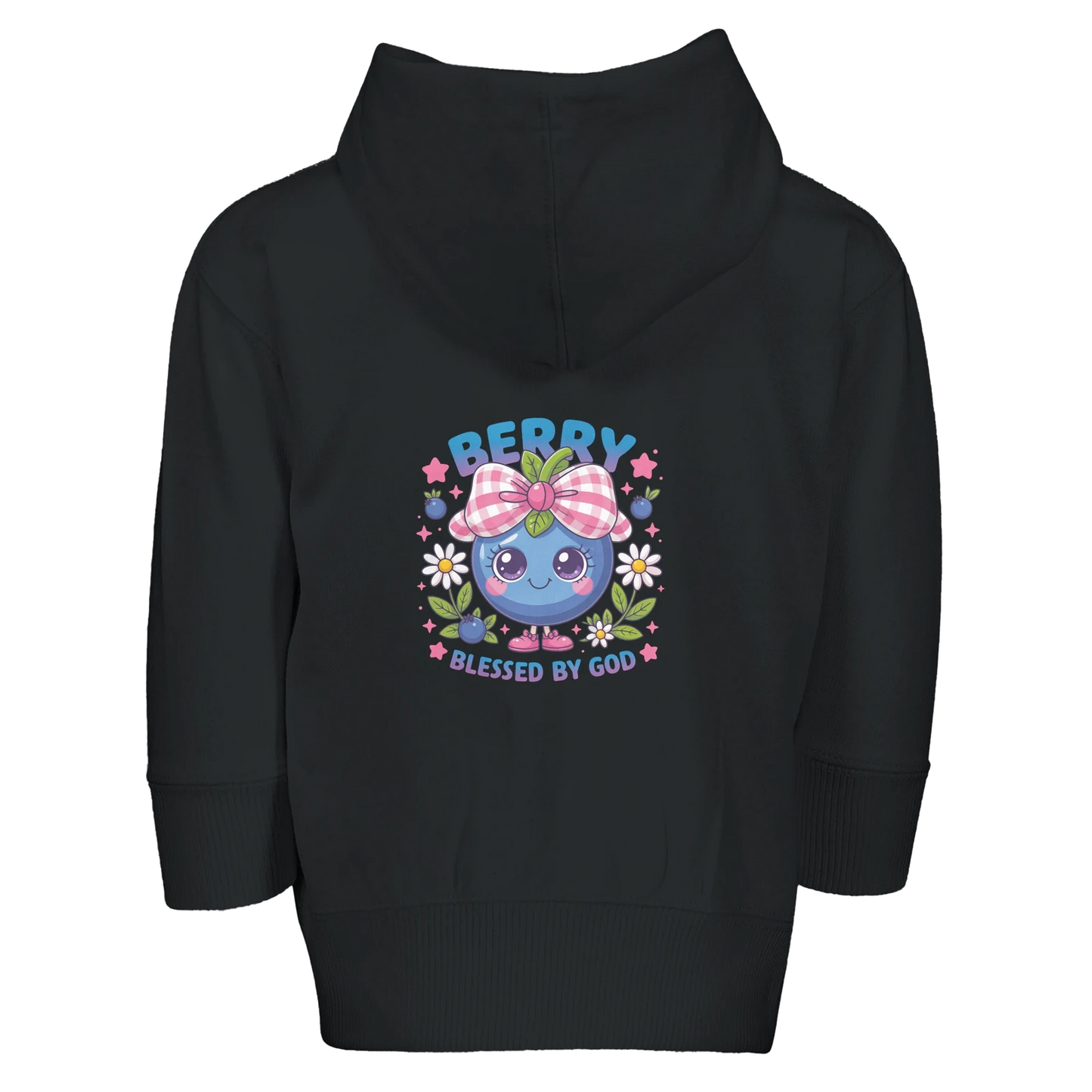 Berry Blessed Christian Toddler Zip Fleece Hooded Sweatshirt - ClaimedbyGodDesigns