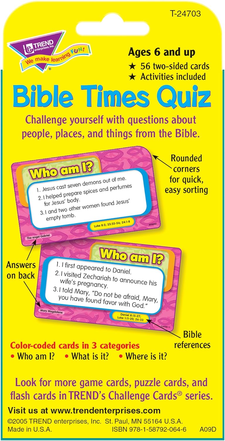 Bible Times Quiz Challenge Cards - ClaimedbyGodDesigns