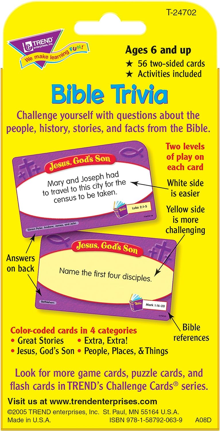 Bible Trivia Flash Cards - ClaimedbyGodDesigns