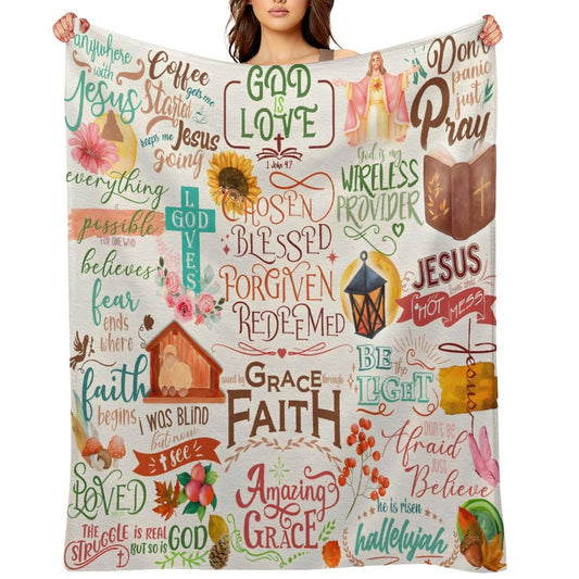 Bible Verse 3 Christian Flannel Throw Blanket - ClaimedbyGodDesigns