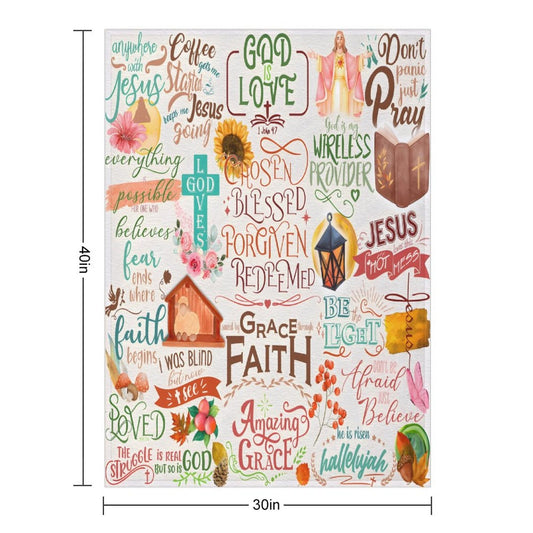 Bible Verse 3 Christian Flannel Throw Blanket - ClaimedbyGodDesigns