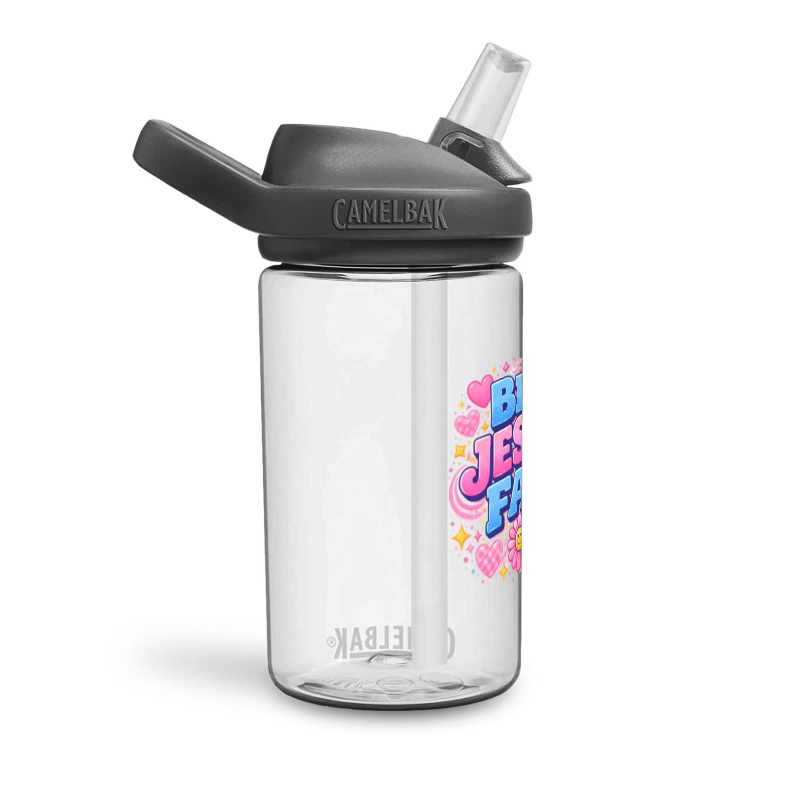 Big Jesus Fan Christian Kids Water Bottle - ClaimedbyGodDesigns