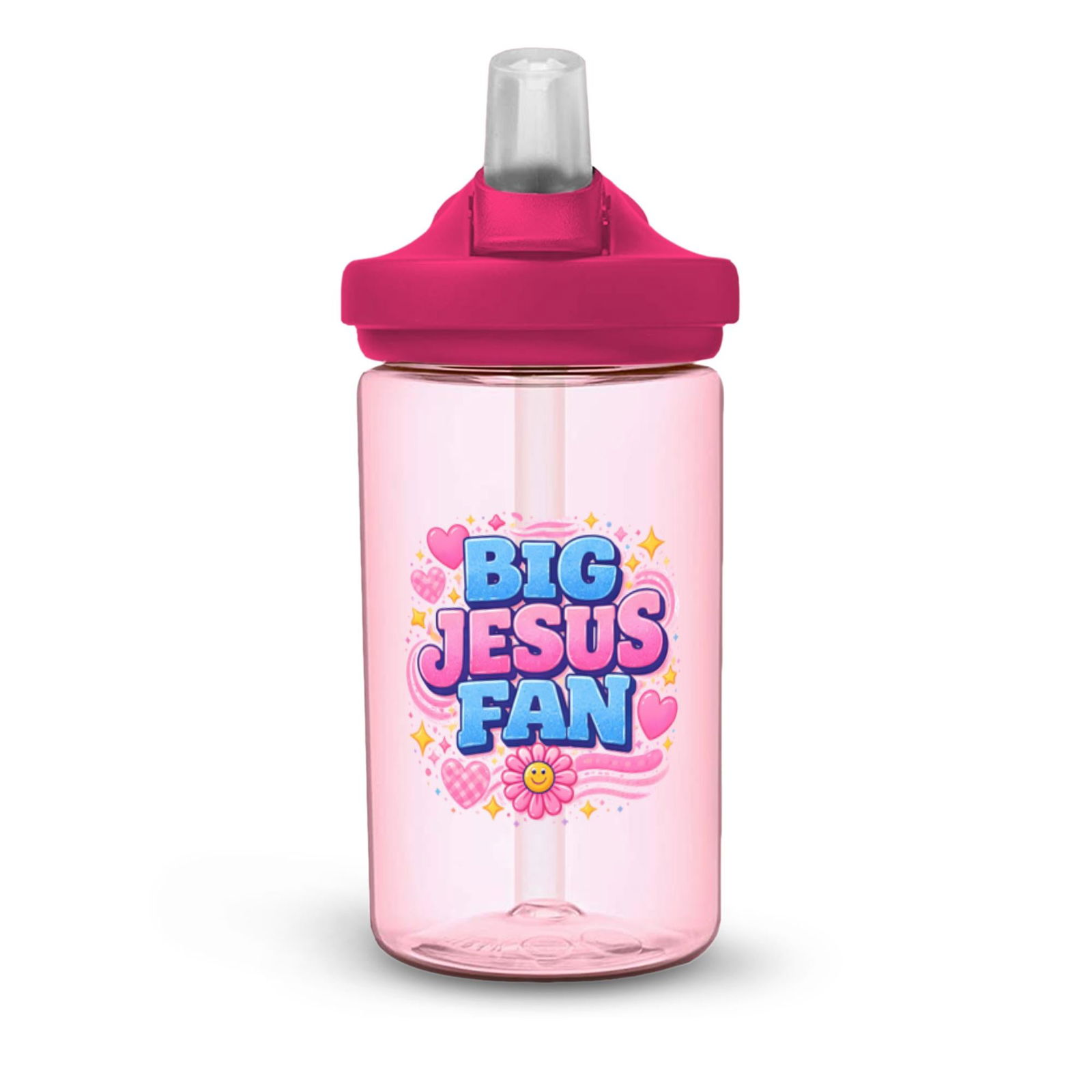Big Jesus Fan Christian Kids Water Bottle - ClaimedbyGodDesigns