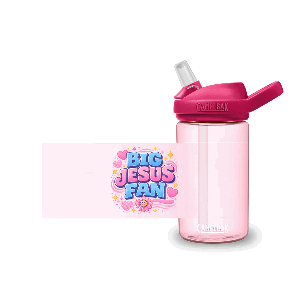 Big Jesus Fan Christian Kids Water Bottle - ClaimedbyGodDesigns