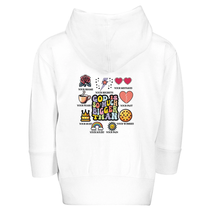 Bigger Than Christian Toddler Zip Fleece Hooded Sweatshirt - ClaimedbyGodDesigns