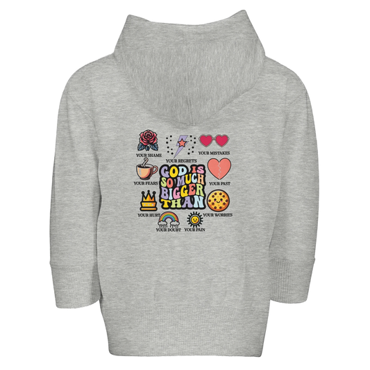 Bigger Than Christian Toddler Zip Fleece Hooded Sweatshirt - ClaimedbyGodDesigns