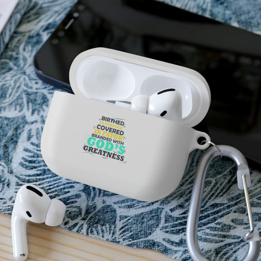 Birthed In Purpose, Covered In Favor, Branded With God's Greatness AirPods / Airpods Pro Case cover - ClaimedbyGodDesigns