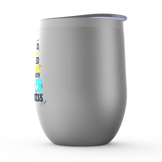Birthed In Purpose Covered In Favor Branded With God's Greatness Stemless Wine Tumbler 12oz - ClaimedbyGodDesigns