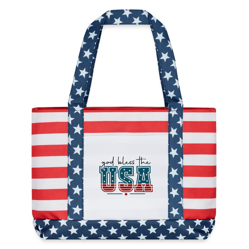 Bless The USA Patriotic Americana Tote Bag - ClaimedbyGodDesigns