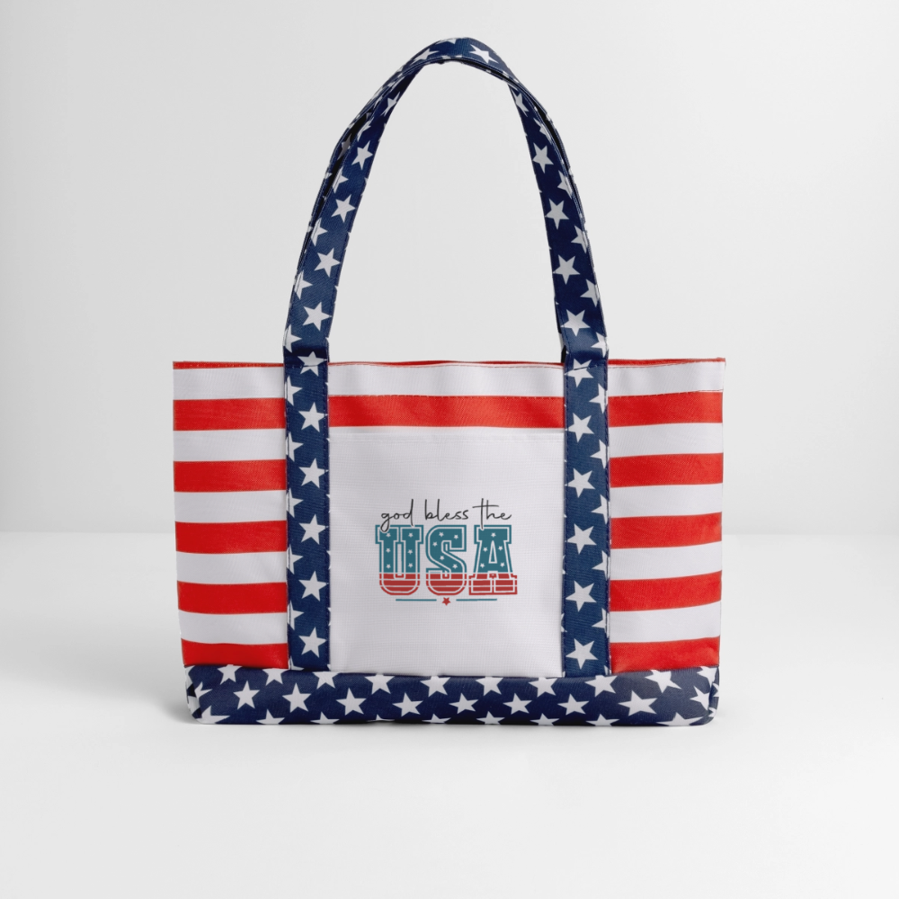 Bless The USA Patriotic Americana Tote Bag - ClaimedbyGodDesigns