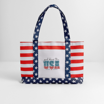 Bless The USA Patriotic Americana Tote Bag - ClaimedbyGodDesigns