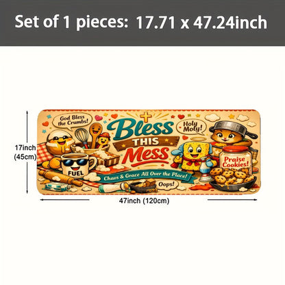 Bless this Mess Fun Christian Kitchen Mat - ClaimedbyGodDesigns