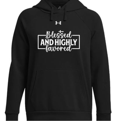 Blessed And Highly Favored Women's Christian Pullover Hooded Sweatshirt - ClaimedbyGodDesigns
