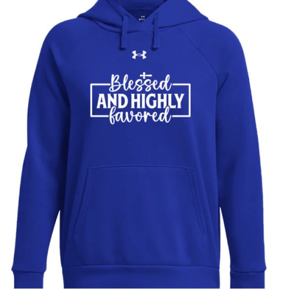 Blessed And Highly Favored Women's Christian Pullover Hooded Sweatshirt - ClaimedbyGodDesigns
