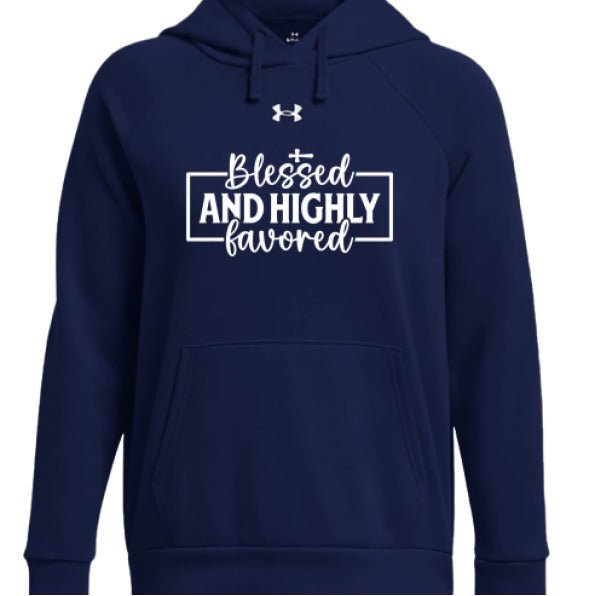 Blessed And Highly Favored Women's Christian Pullover Hooded Sweatshirt - ClaimedbyGodDesigns