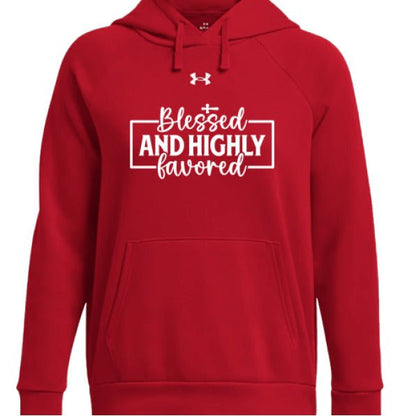 Blessed And Highly Favored Women's Christian Pullover Hooded Sweatshirt - ClaimedbyGodDesigns