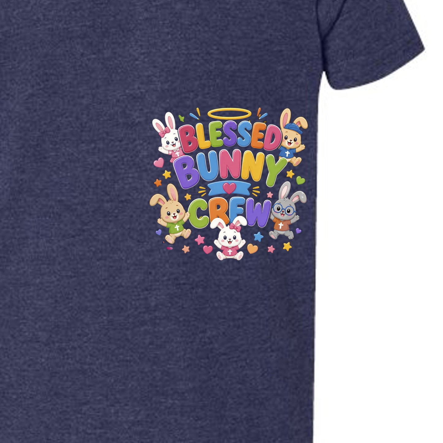 Blessed Bunny Crew Toddler Christian T-shirt - ClaimedbyGodDesigns