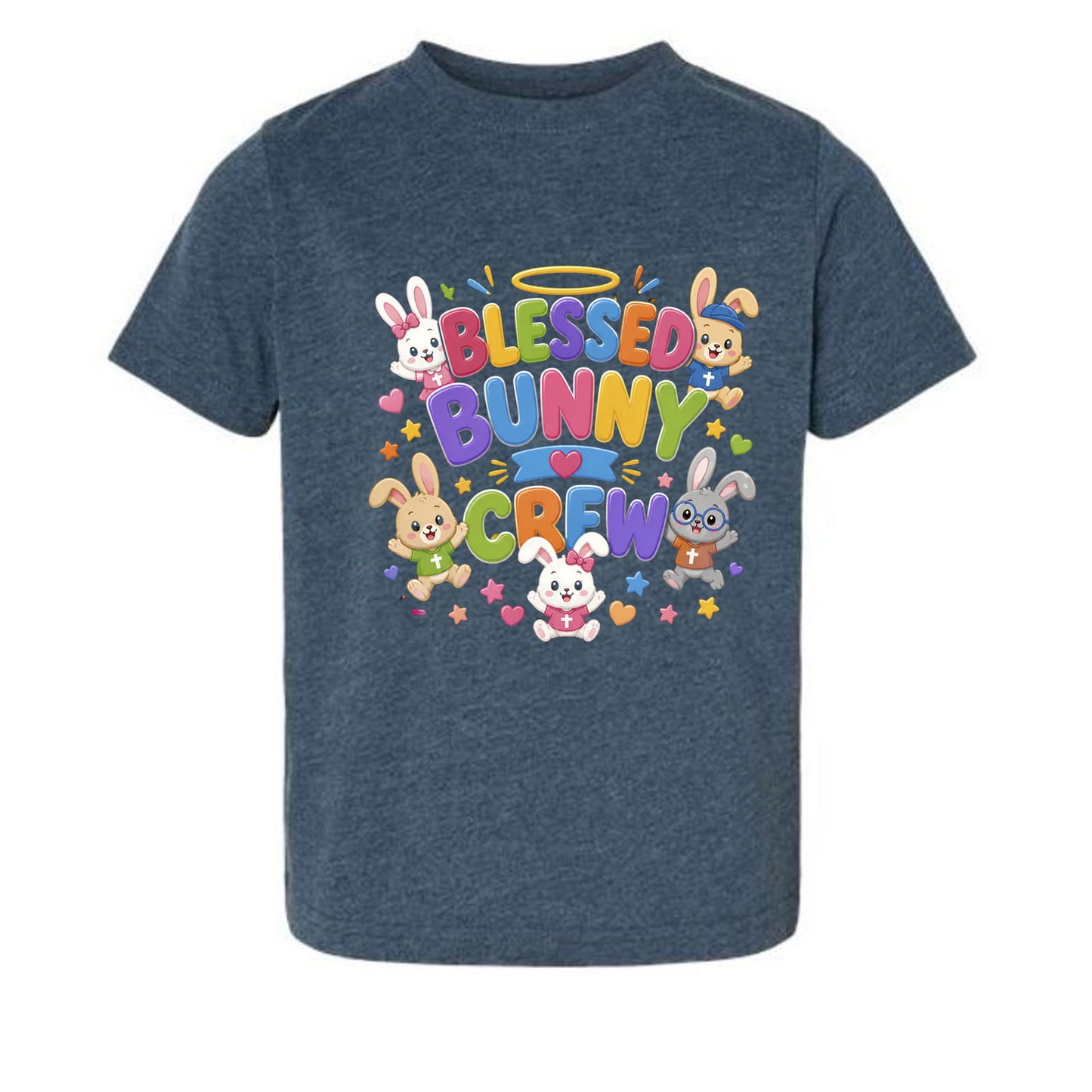 Blessed Bunny Crew Toddler Christian T-shirt - ClaimedbyGodDesigns