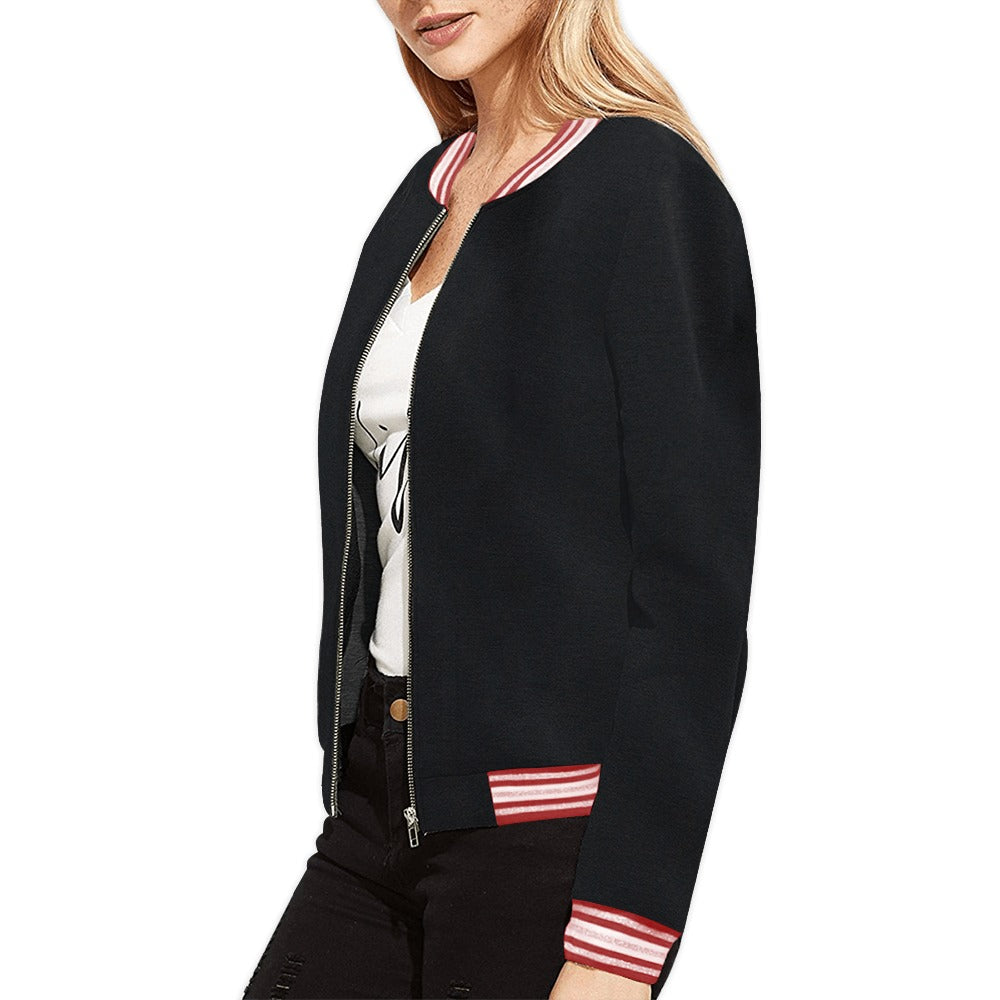 Blessed Christian Bomber Jacket for Women - ClaimedbyGodDesigns