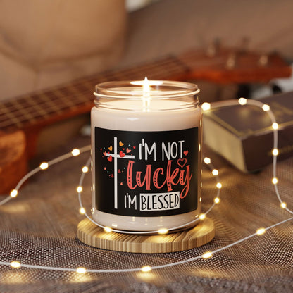 Blessed Christian Candle - 9oz Scented Soy Candle with Inspirational Quote - ClaimedbyGodDesigns