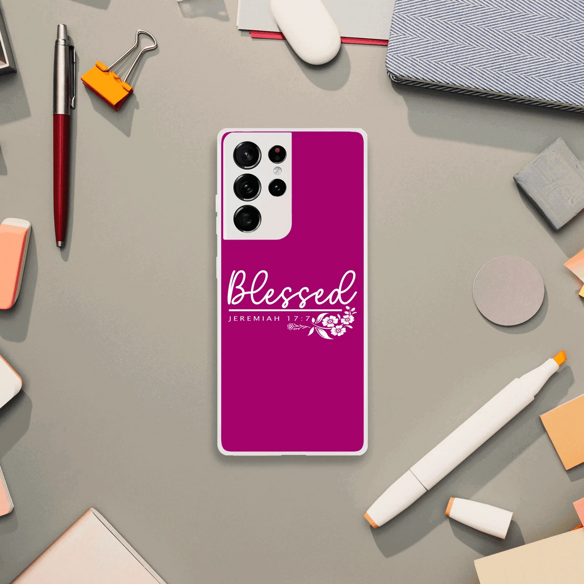Blessed Christian Flexi Phonecase for Samsung - ClaimedbyGodDesigns